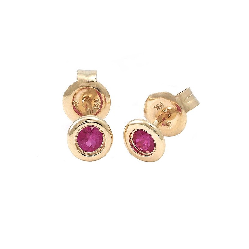 Ruby Bezel Studs