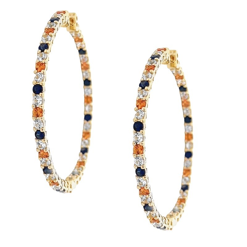 Large Sapphire Spirit Hoops