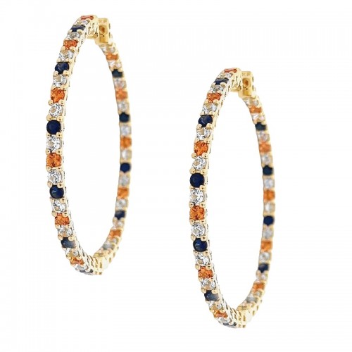 Large Sapphire Spirit Hoops