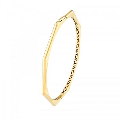 14K Yellow Gold Geometric Bangle Bracelet