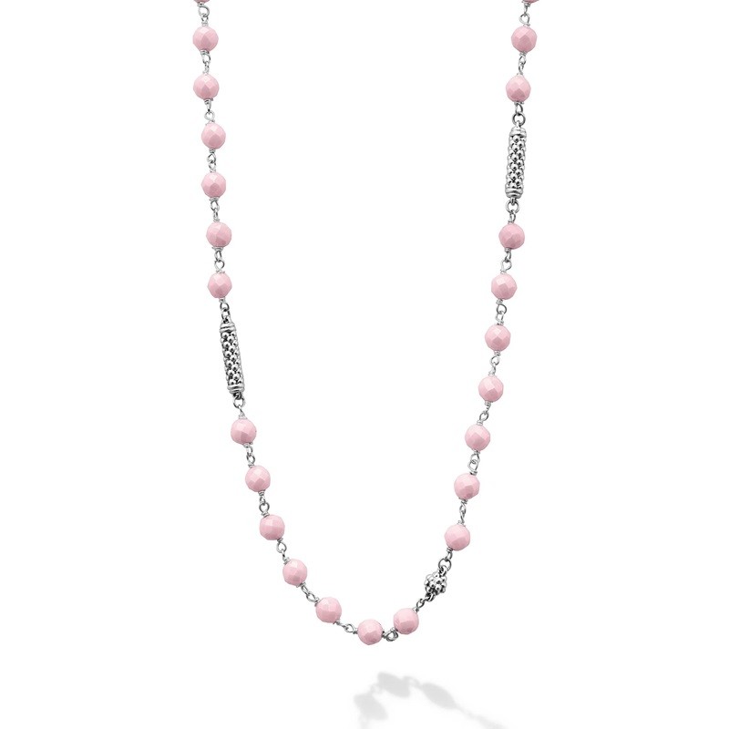 Lagos Pink Ceramic Beaded Necklace