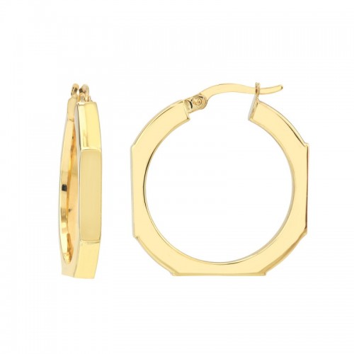 Yellow Gold Octagonal Hoops