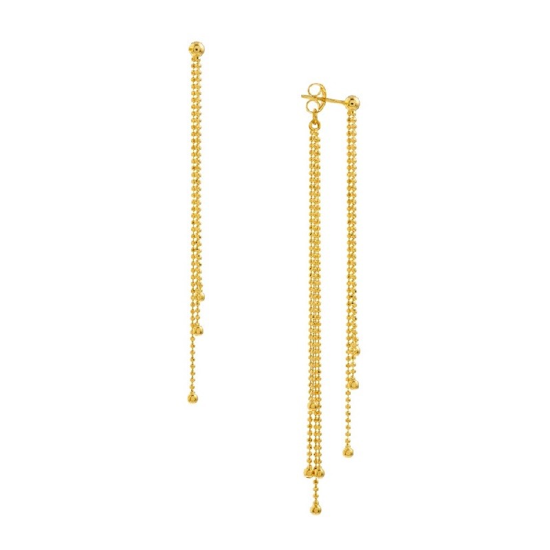 14K Yellow Gold Fringe Earrings