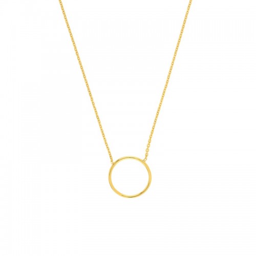 14K Yellow Gold Circle Necklace