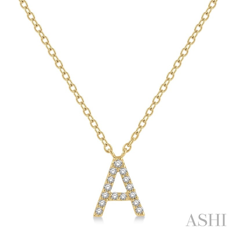 Ashi Diamond Initial A Necklace in 10K Yellow Gold