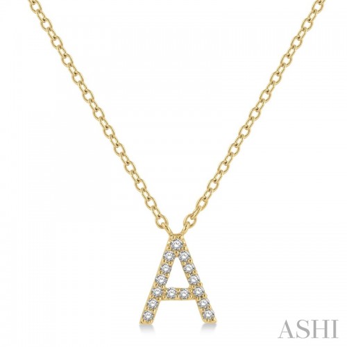 Ashi Diamond Initial A Necklace in 10K Yellow Gold