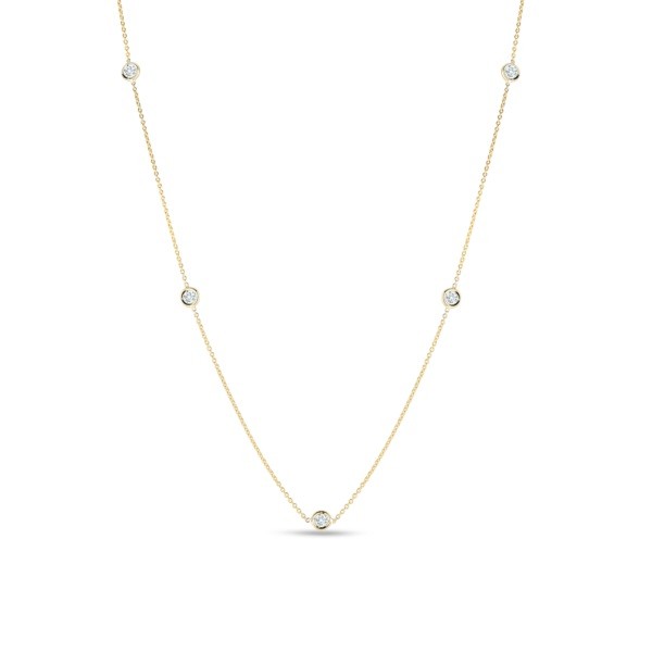 Roberto Coin Diamonds by the Inch Necklace with 5 Diamond Stations