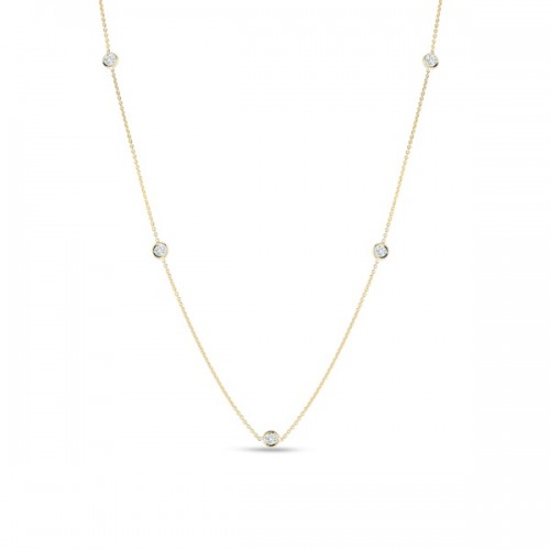 Roberto Coin Diamonds by the Inch Necklace with 5 Diamond Stations