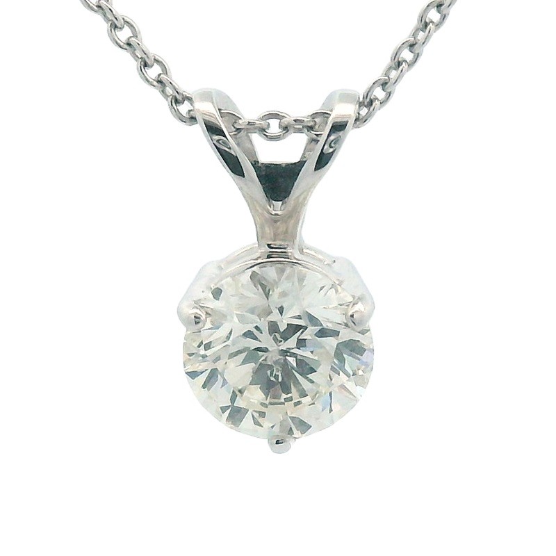 0.50ct Diamond Solitaire Necklace in 14K White Gold