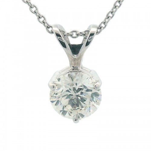 0.50ct Diamond Solitaire Necklace in 14K White Gold