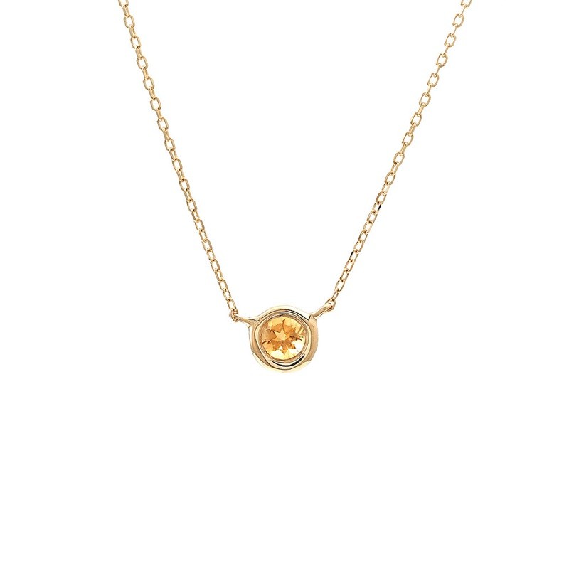 Citrine Bezel Necklace