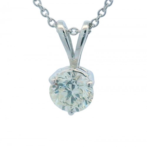 0.40ct Diamond Solitaire Necklace in 14K White Gold