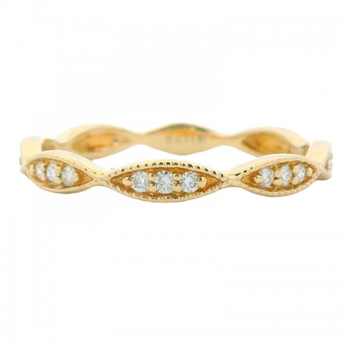 14K Yellow Marquise Stackable Ring