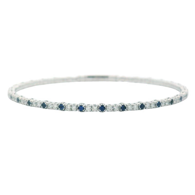 Sapphire and Diamond Flexi Bangle