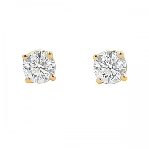 0.75 Carat Diamond Studs in 14K Yellow Gold