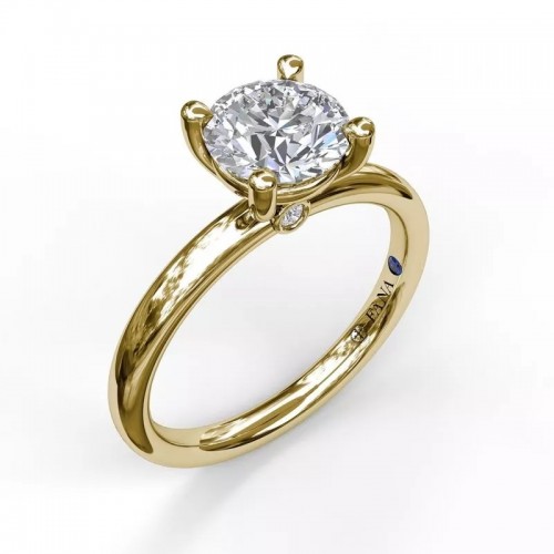 Fana Classic Round Solitaire Engagement Ring in Yellow Gold