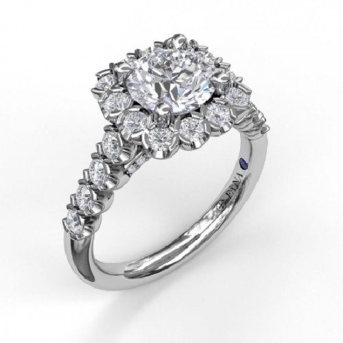 Fana Large Cushion Halo Engagement Ring