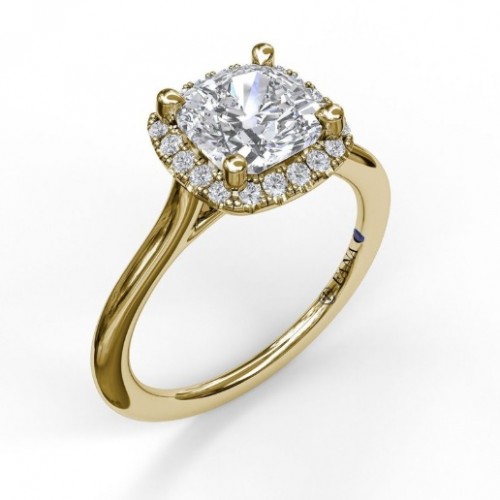 Fana Classic Cushion Halo Engagement Ring