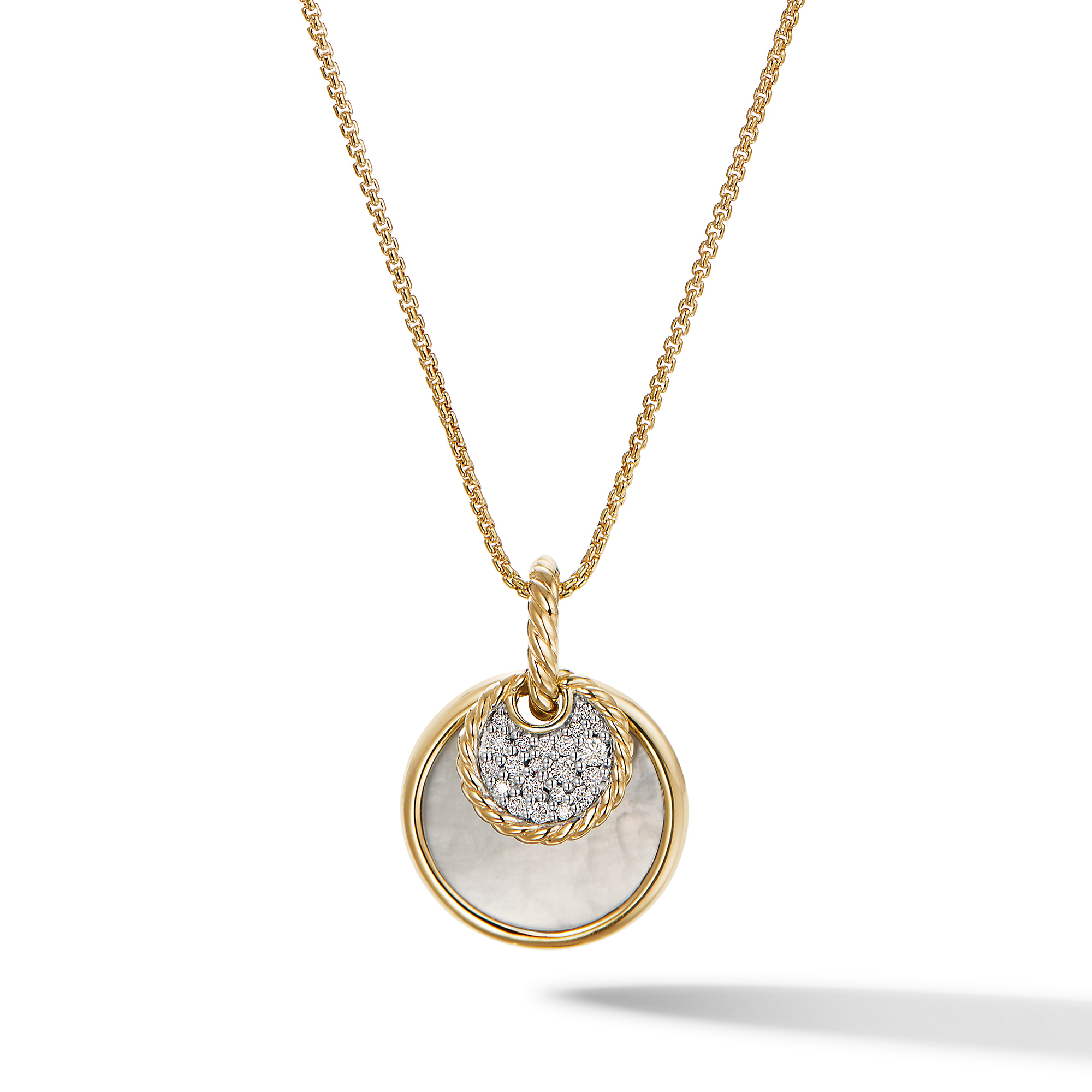 DY Elements Convertible Pendant Necklace in 18K Yellow Gold with Black 