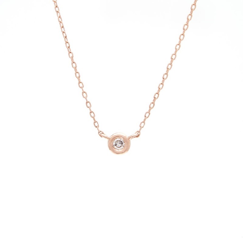 Small Diamond Bezel Necklace in Rose Gold - DP10S0079