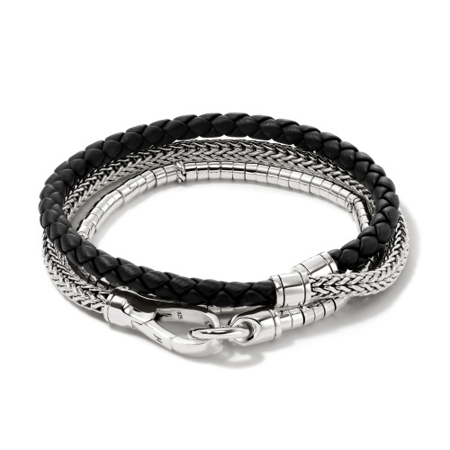 Double outlet wrap John Hardy men sterling silver BRACELET